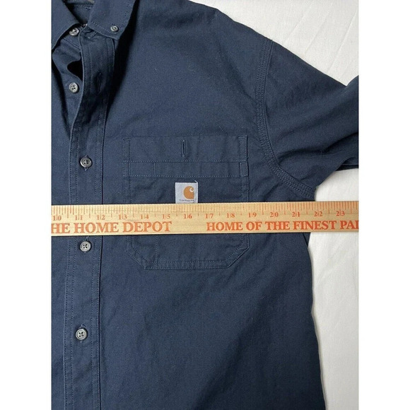 Carhartt Rugged Flex Jacket Relaxed Fit Sz M Mens Blue Gorpcore Canvas Button Up - Picture 8 of 10